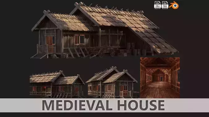 Old Medieval House 37 PBR 4K GameReady Low-poly 3D model