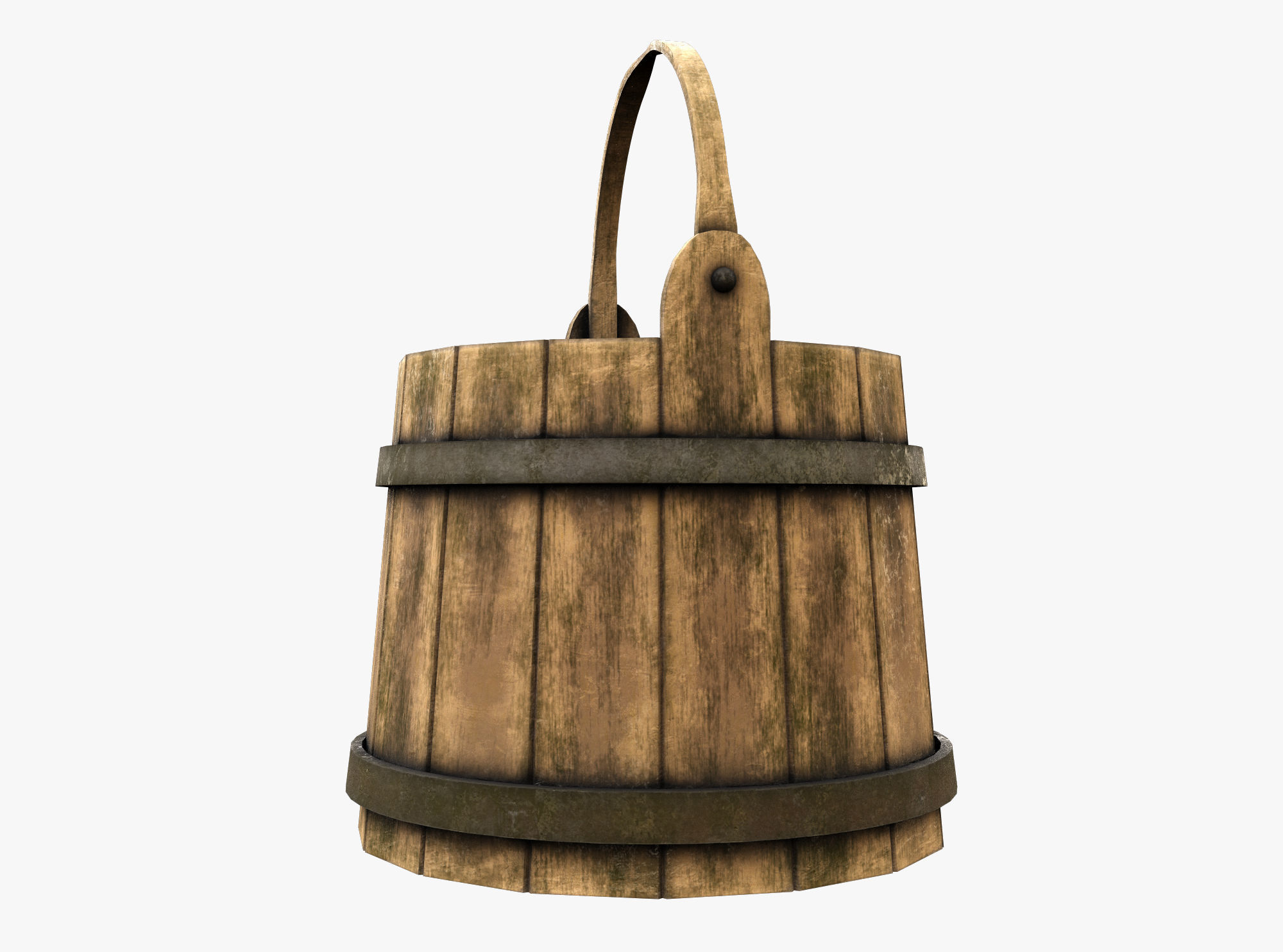 Wooden Aged Medieval Low-poly 3D model_1