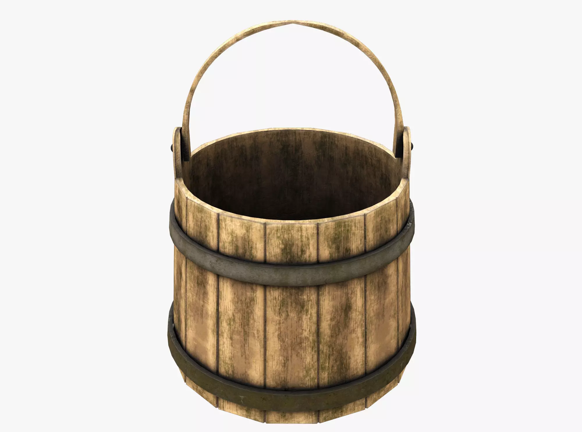 Wooden Aged Medieval Low-poly 3D model_0