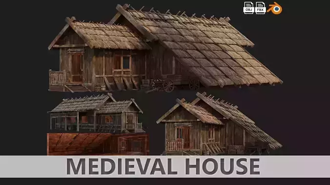Old Medieval House 38 PBR 4K GameReady Low-poly 3D model