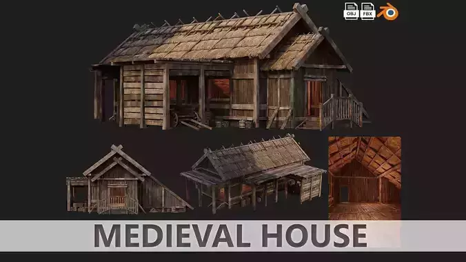 Old Medieval House 39 PBR 4K GameReady Low-poly 3D model