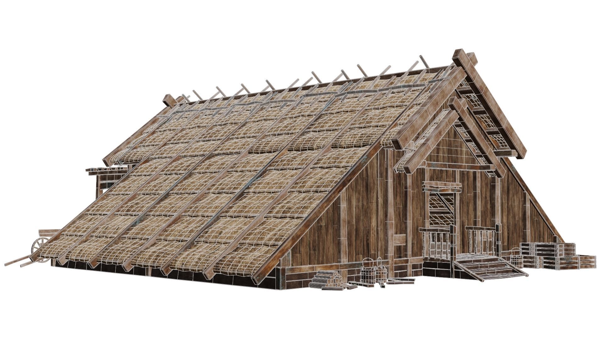 Old Medieval House 40 PBR 4K GameReady Low-poly 3D model_5