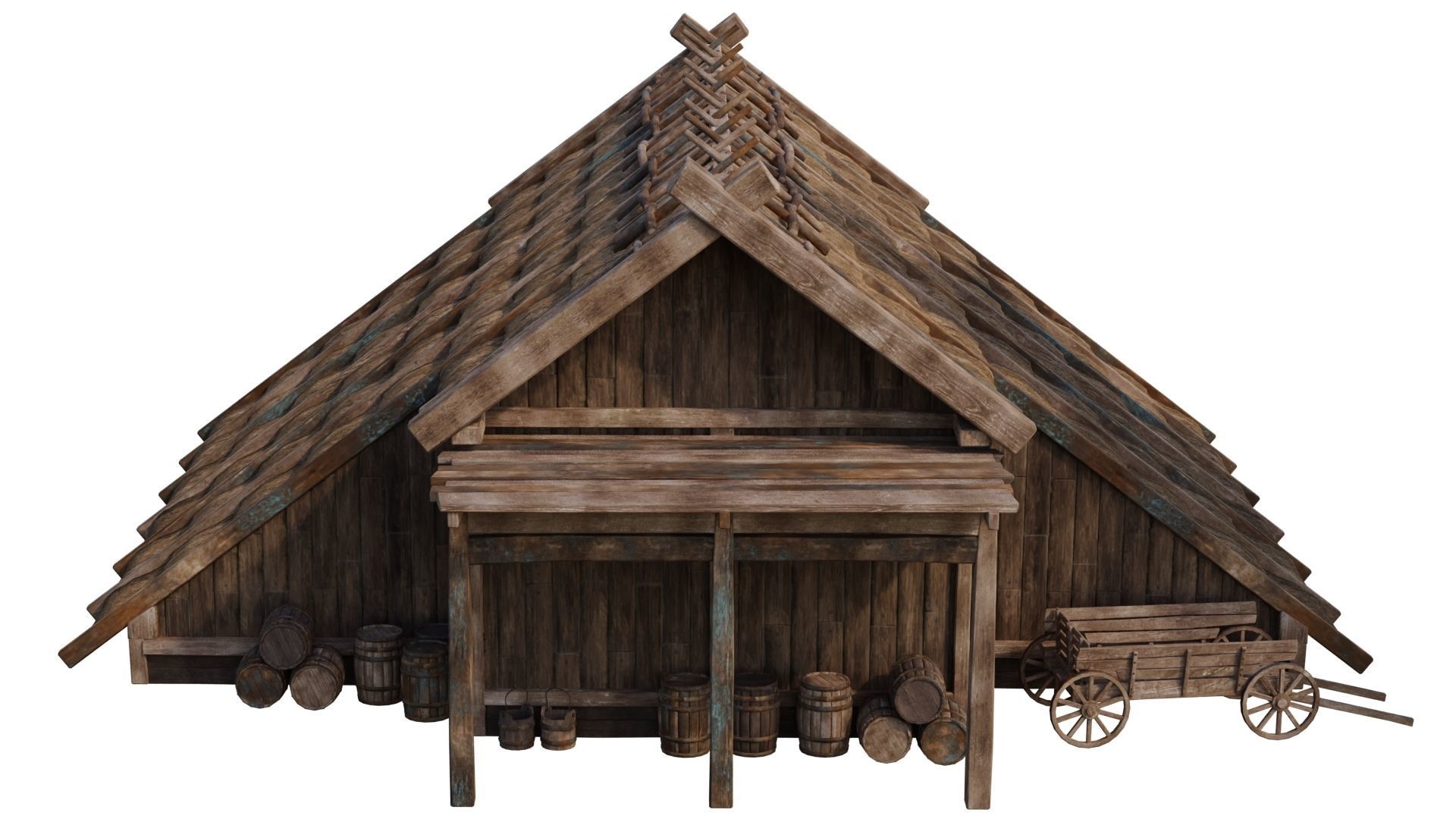 Old Medieval House 40 PBR 4K GameReady Low-poly 3D model_10