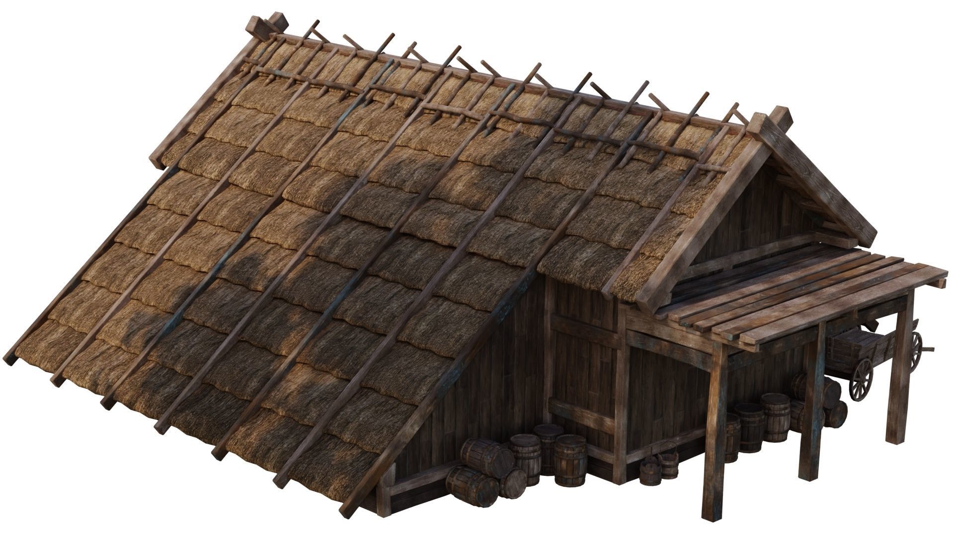 Old Medieval House 40 PBR 4K GameReady Low-poly 3D model_9