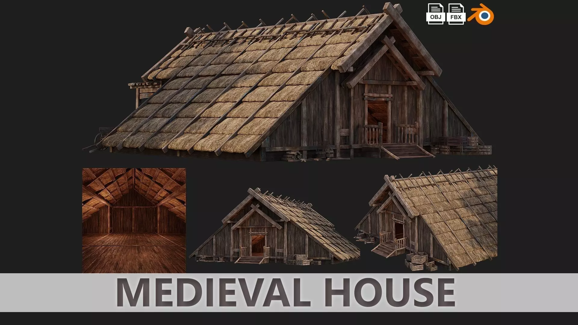 Old Medieval House 40 PBR 4K GameReady Low-poly 3D model_0