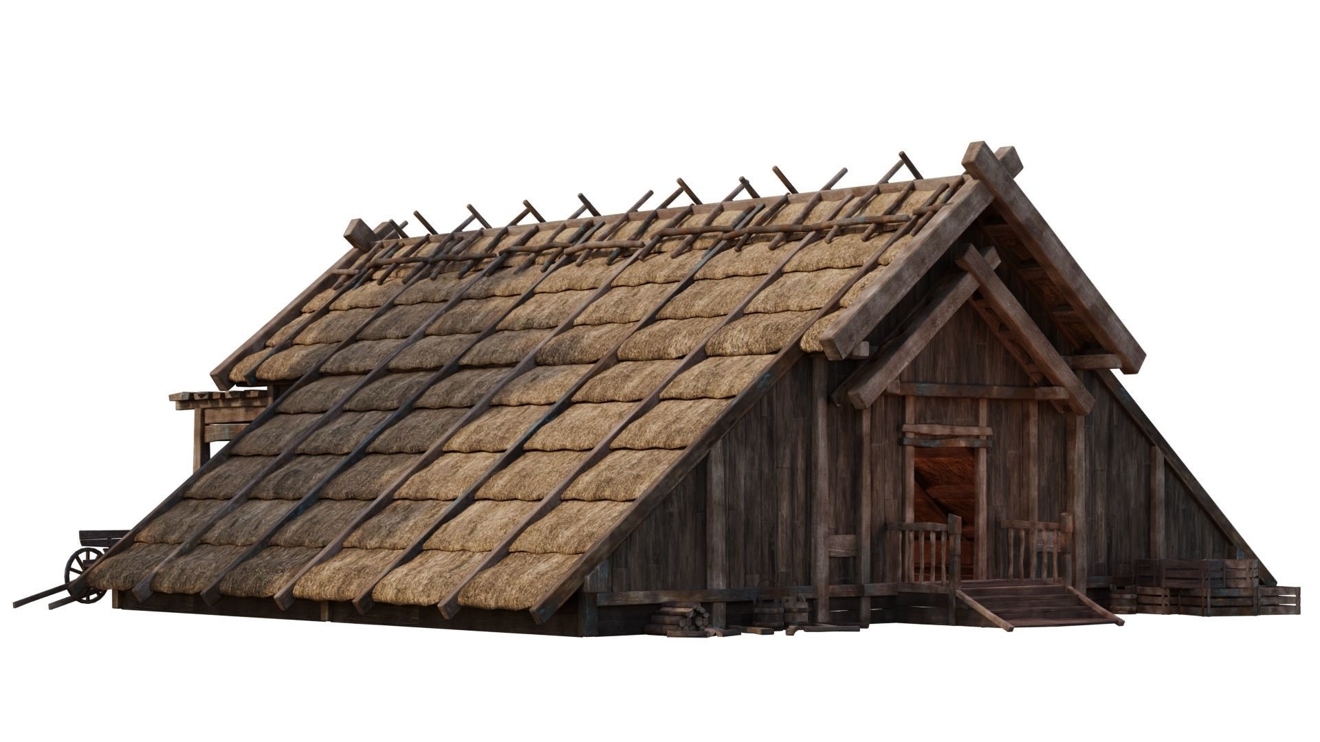 Old Medieval House 40 PBR 4K GameReady Low-poly 3D model_1