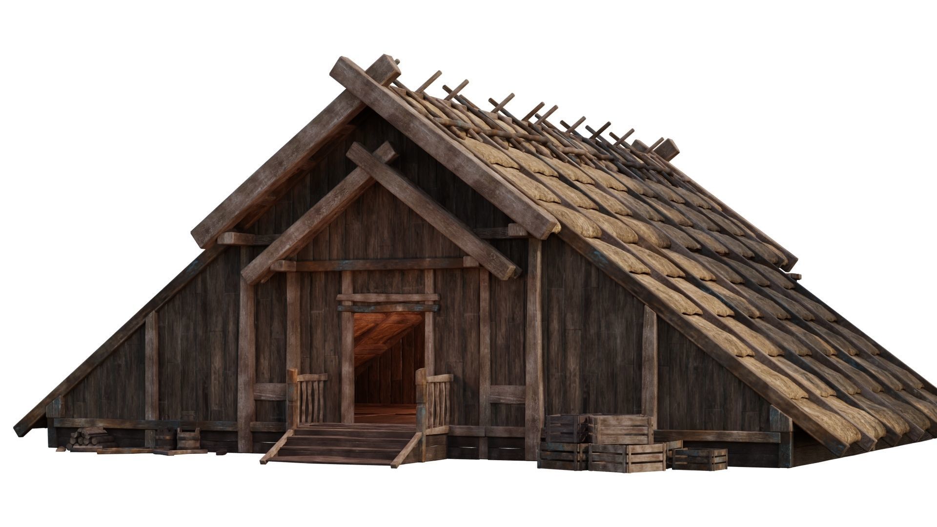 Old Medieval House 40 PBR 4K GameReady Low-poly 3D model_3