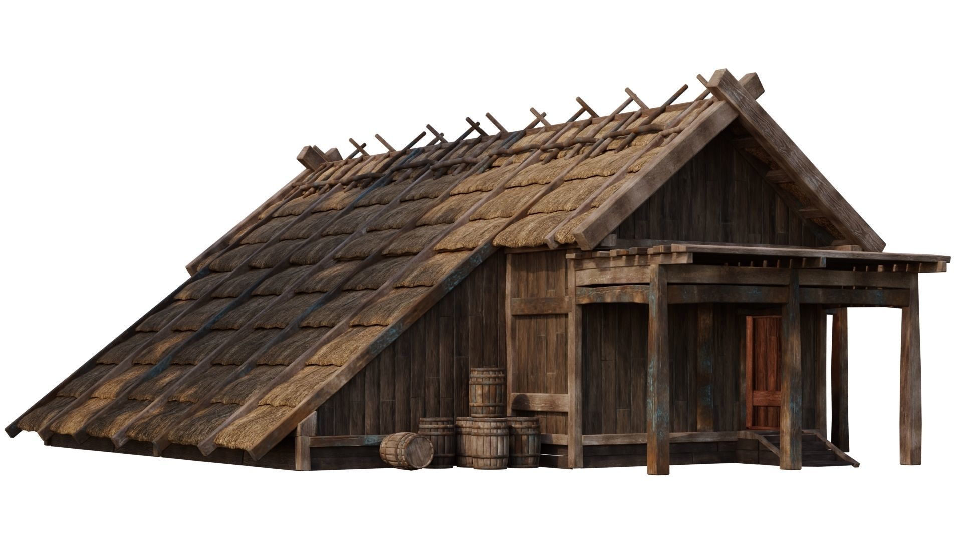 4 Old Medieval House PBR 4K GameReady Pack 37 to 40 Low-poly 3D model_37