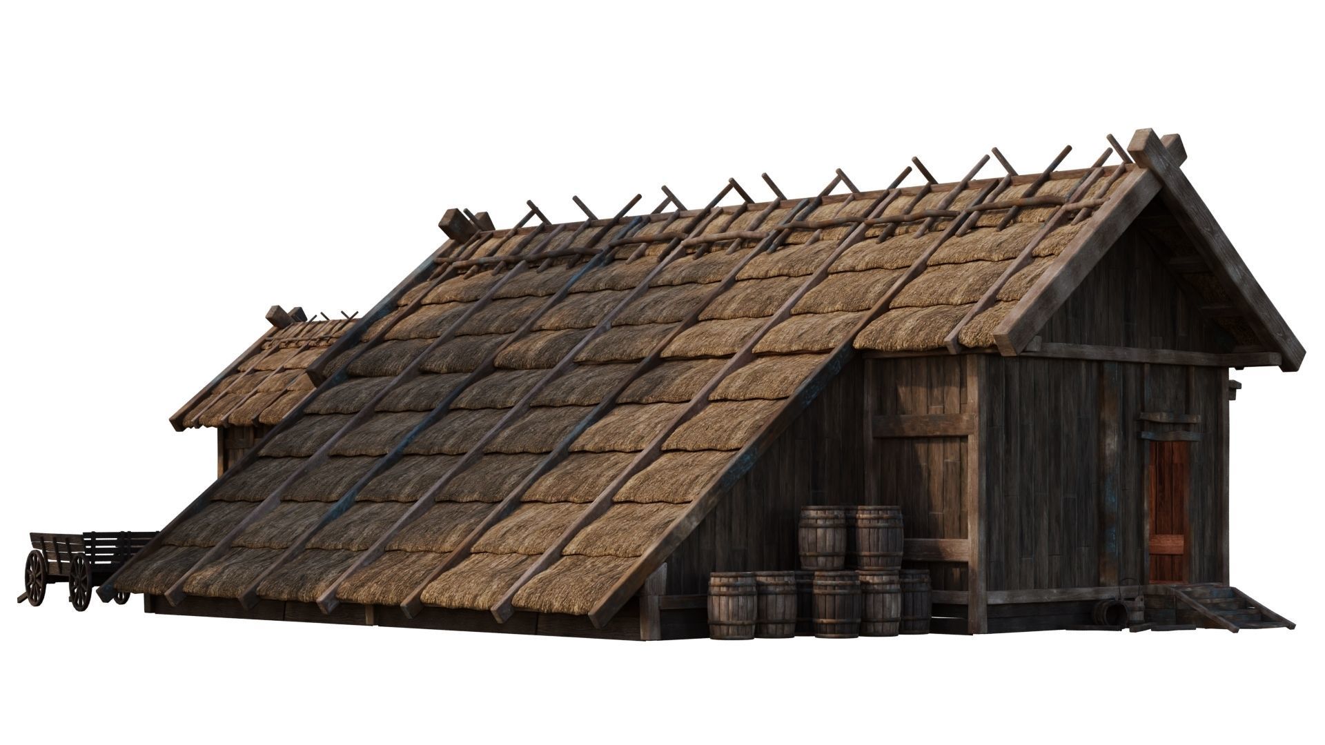 4 Old Medieval House PBR 4K GameReady Pack 37 to 40 Low-poly 3D model_23