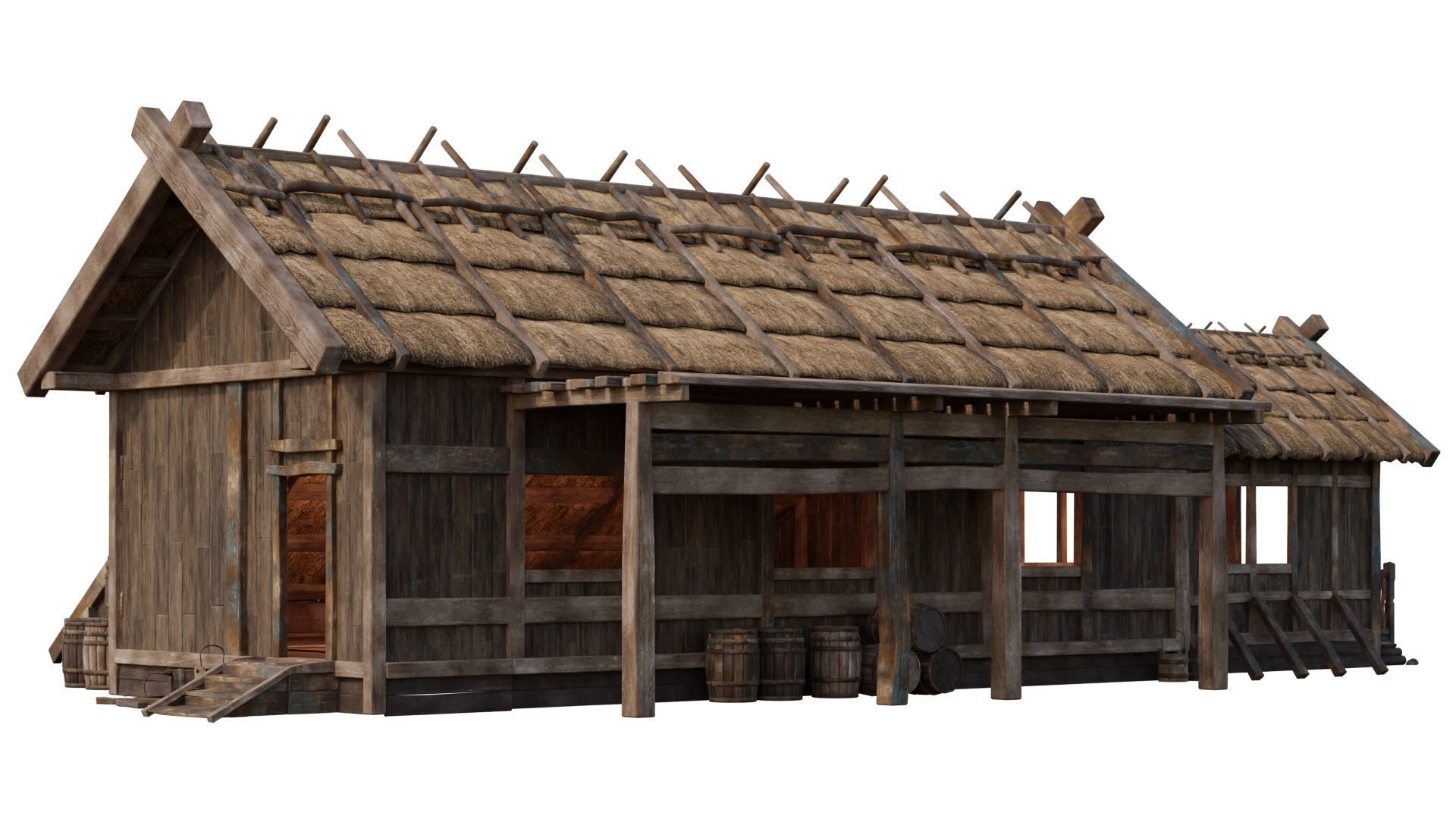 4 Old Medieval House PBR 4K GameReady Pack 37 to 40 Low-poly 3D model_25