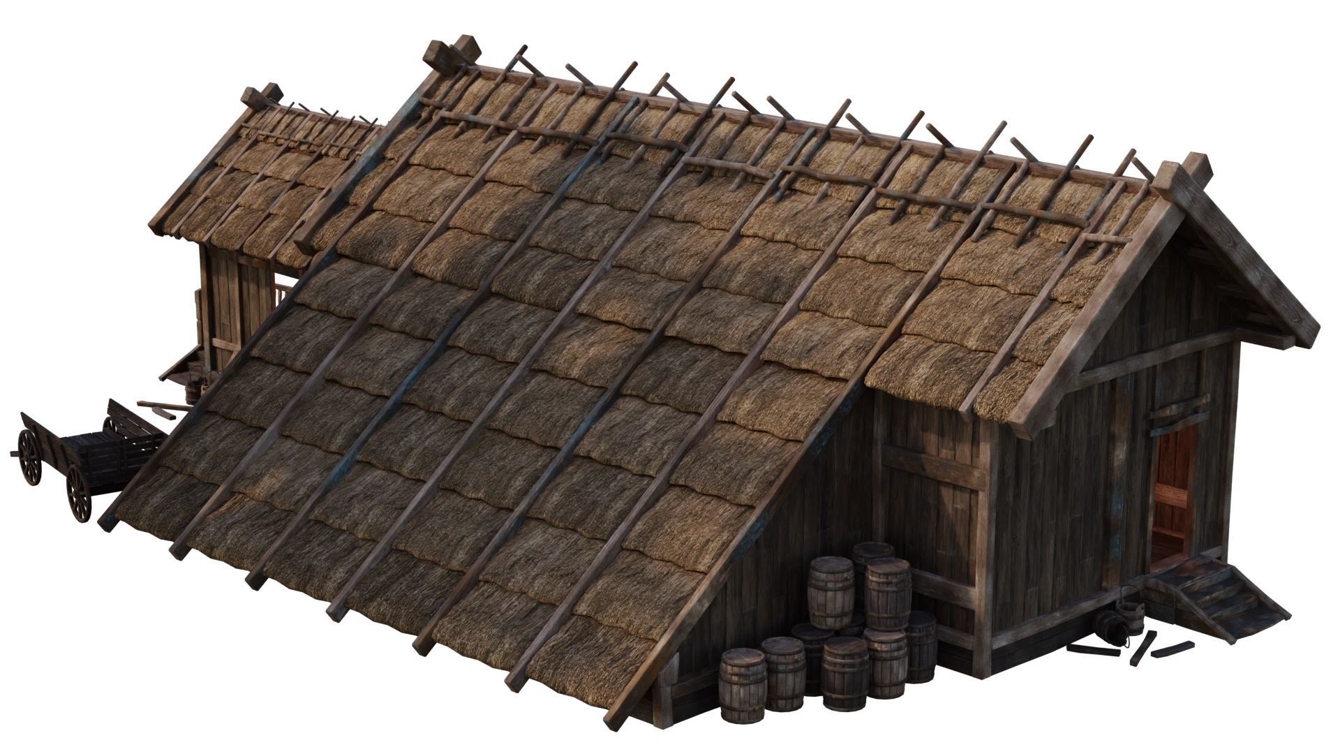 4 Old Medieval House PBR 4K GameReady Pack 37 to 40 Low-poly 3D model_28