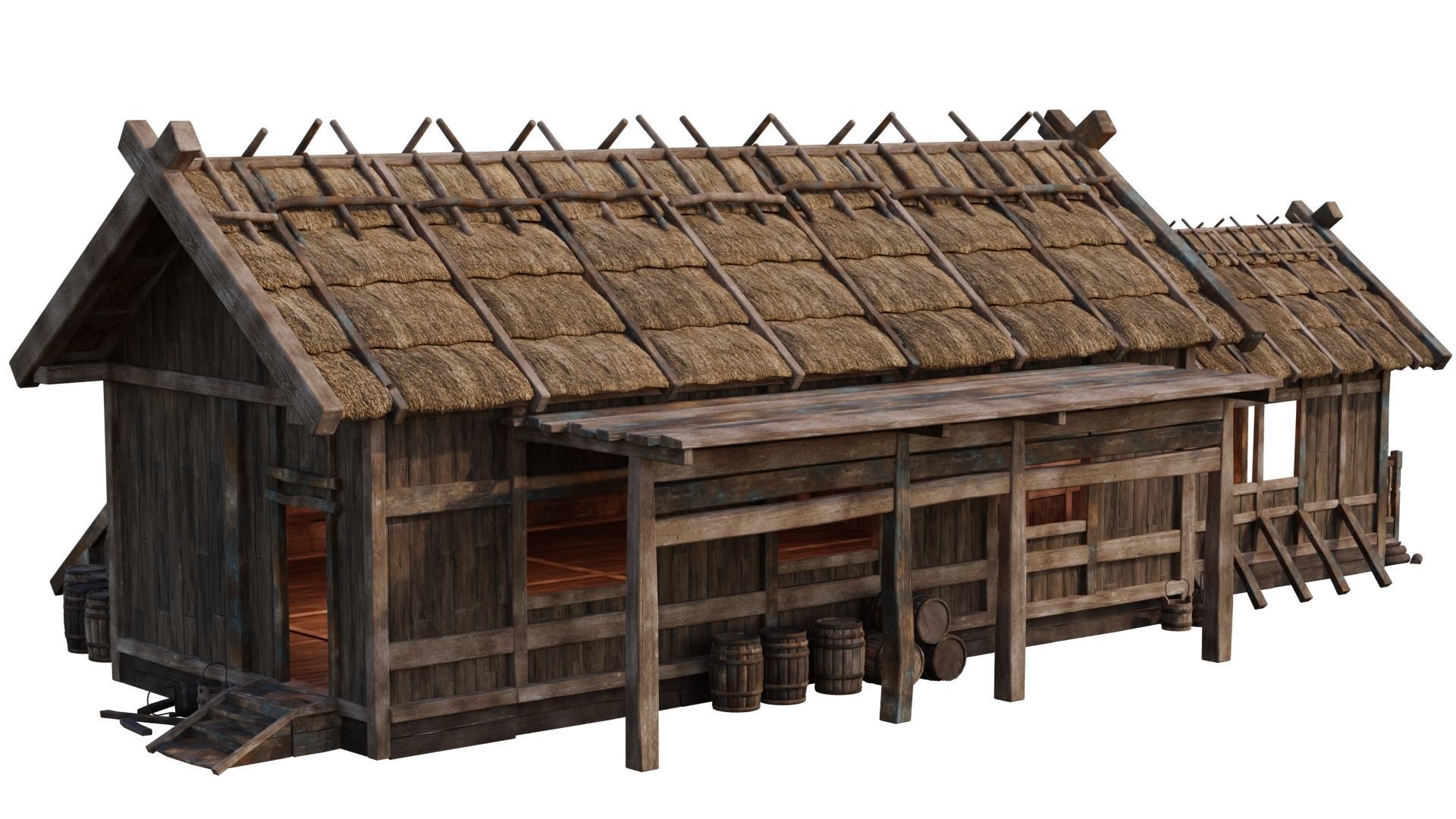 4 Old Medieval House PBR 4K GameReady Pack 37 to 40 Low-poly 3D model_29