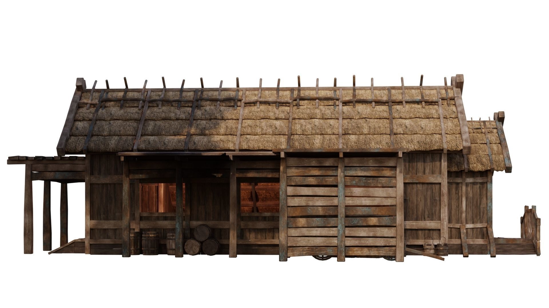 4 Old Medieval House PBR 4K GameReady Pack 37 to 40 Low-poly 3D model_39