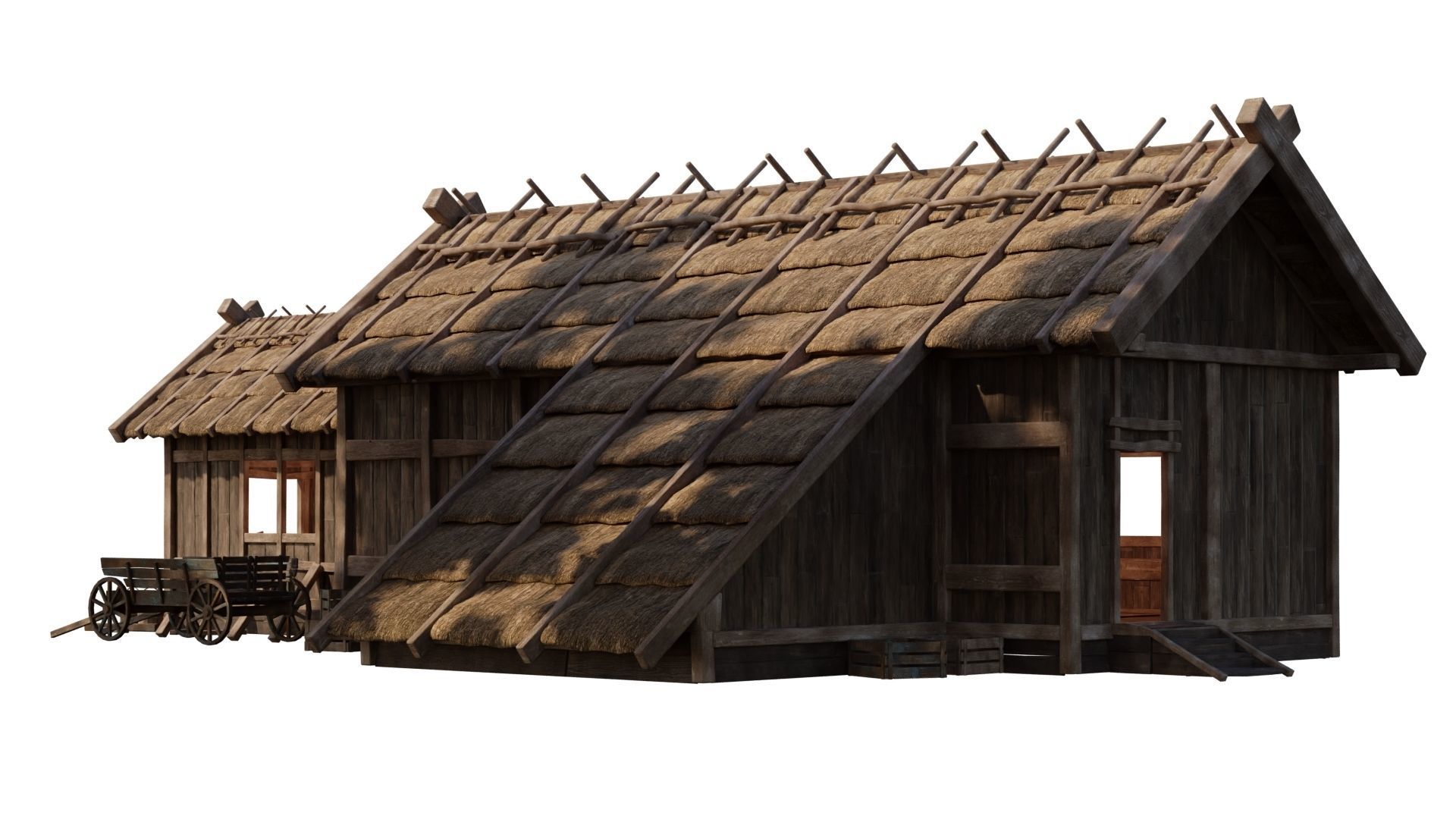 4 Old Medieval House PBR 4K GameReady Pack 37 to 40 Low-poly 3D model_15