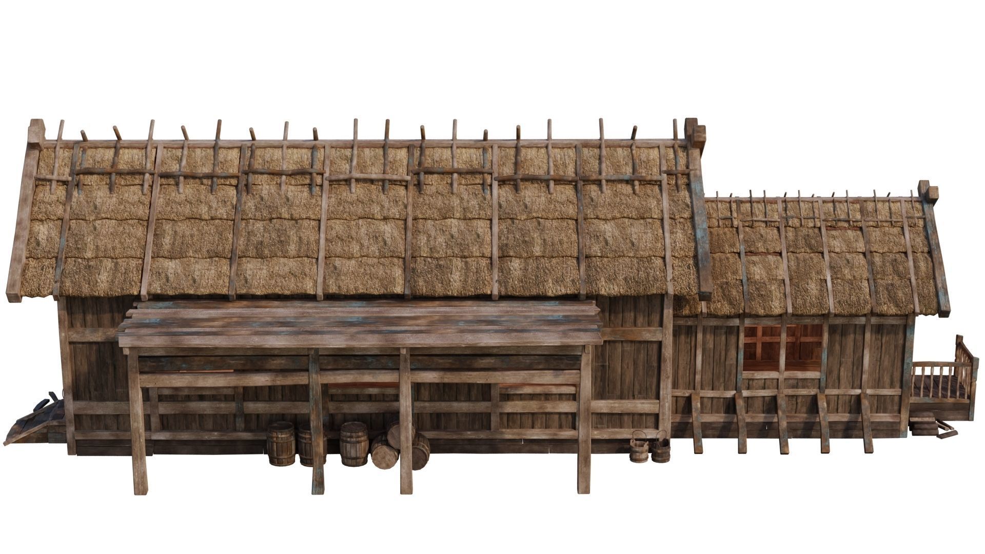 4 Old Medieval House PBR 4K GameReady Pack 37 to 40 Low-poly 3D model_20