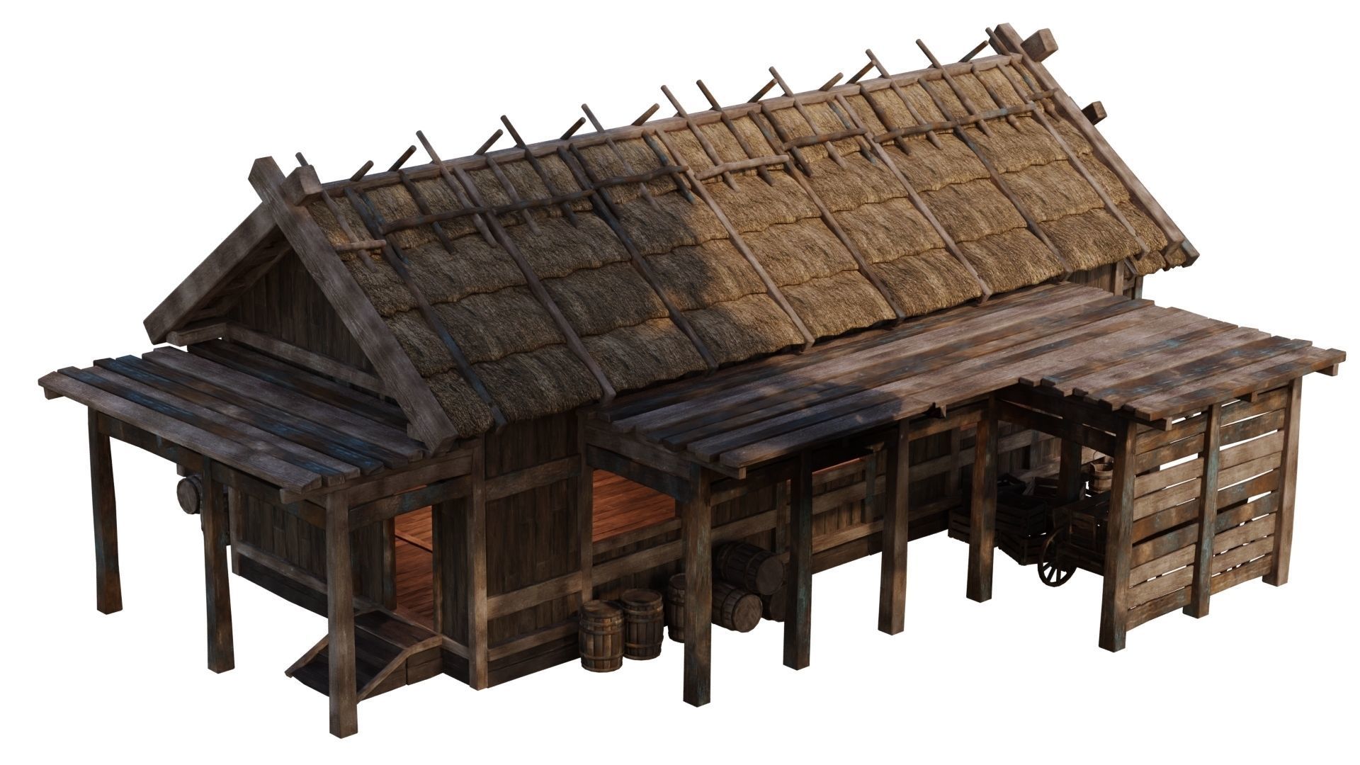 4 Old Medieval House PBR 4K GameReady Pack 37 to 40 Low-poly 3D model_41