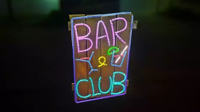 Neon bar and club sign