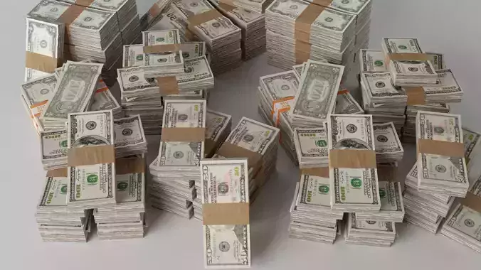  Dollar Currency Pack Low-poly 3D model