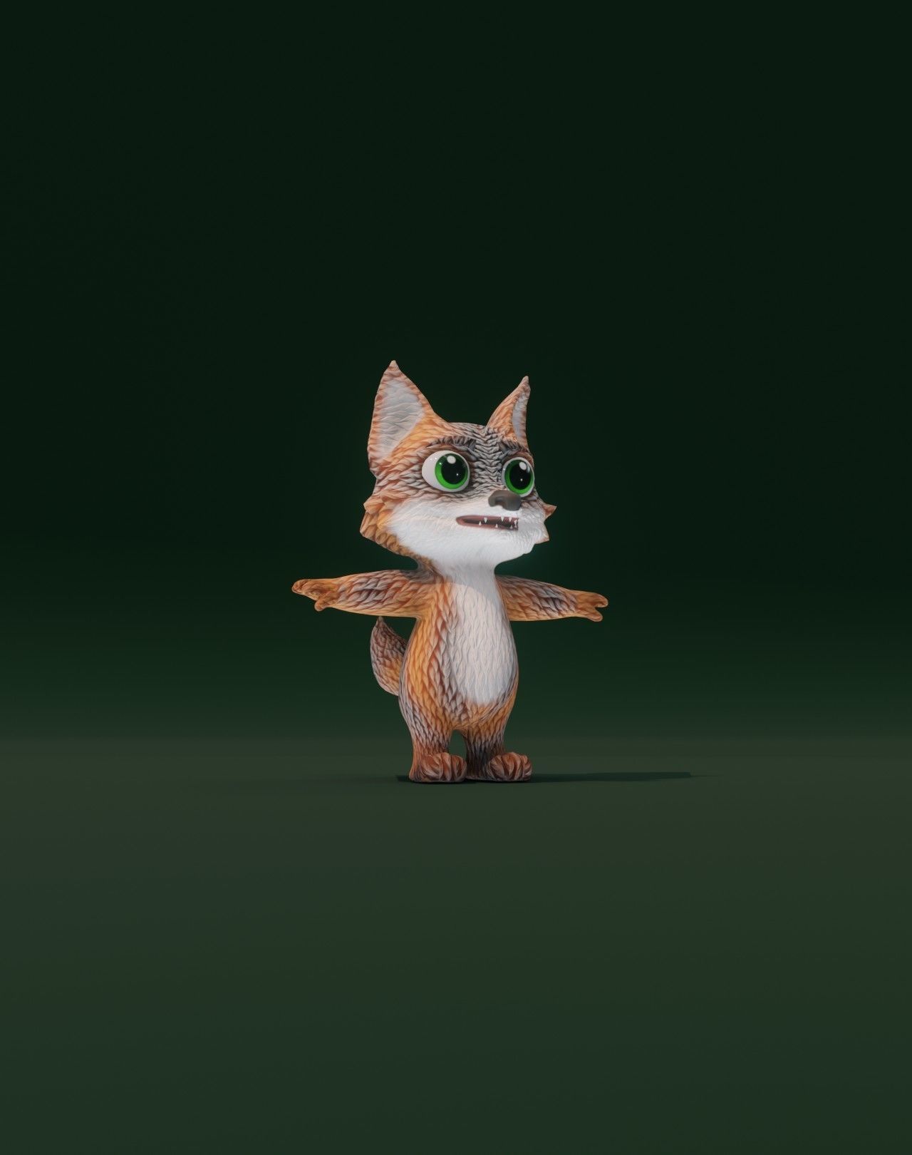 Cartoon Fox Rigged 3D Models Low-poly 3D model_78