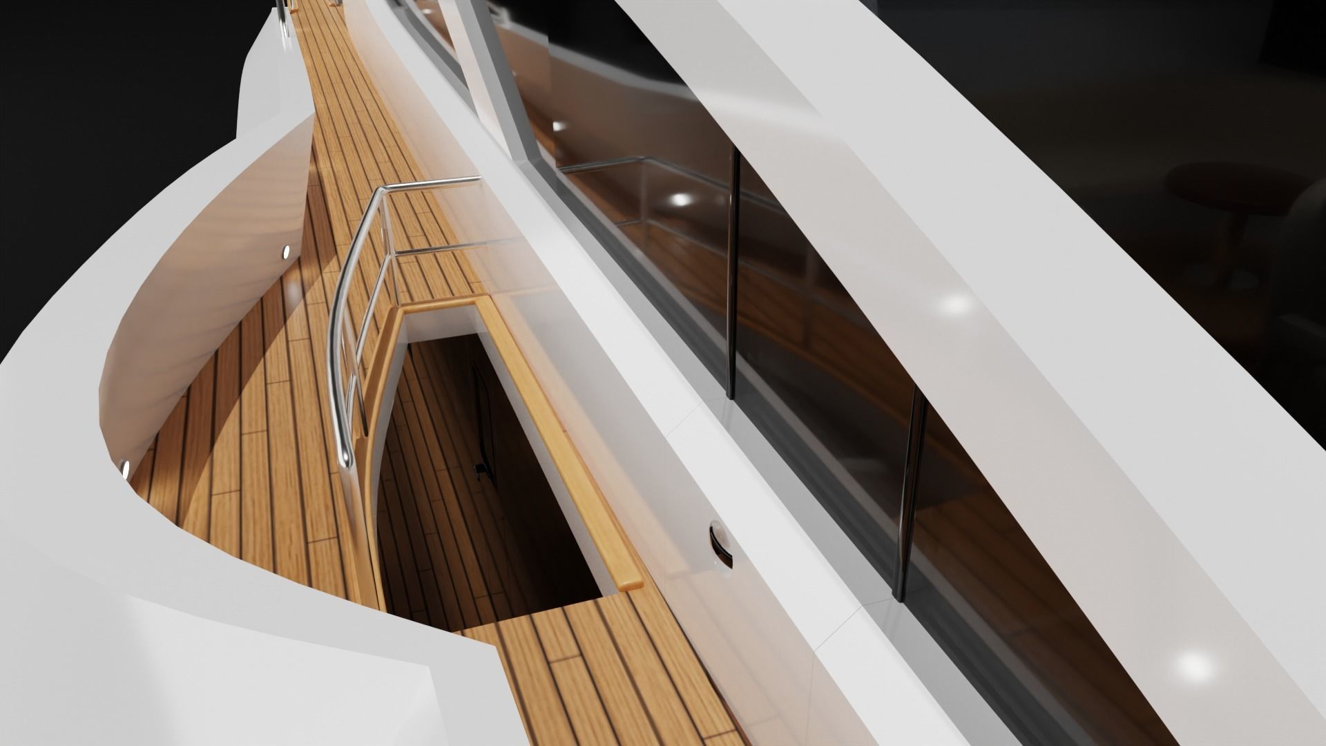 Yacht luxury  Low-poly 3D model_14