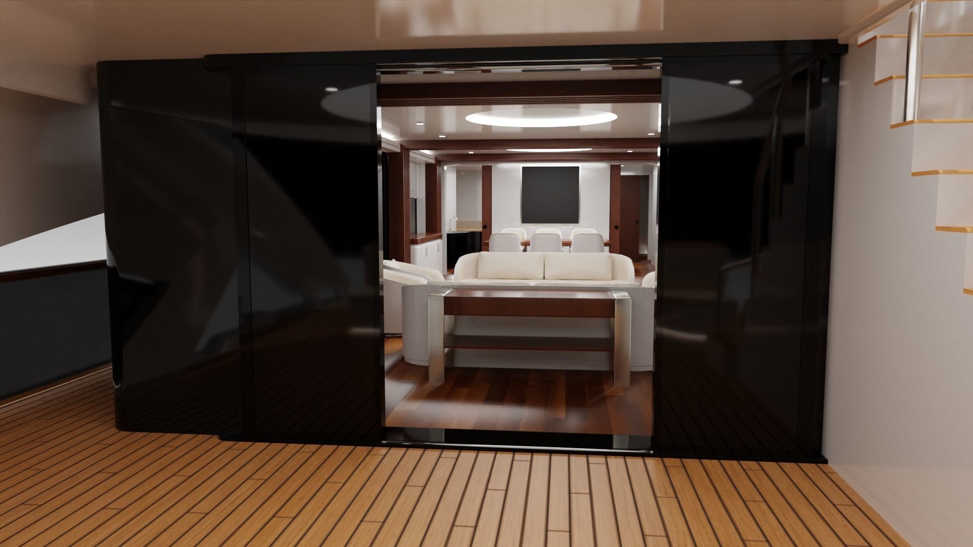Yacht luxury  Low-poly 3D model_19
