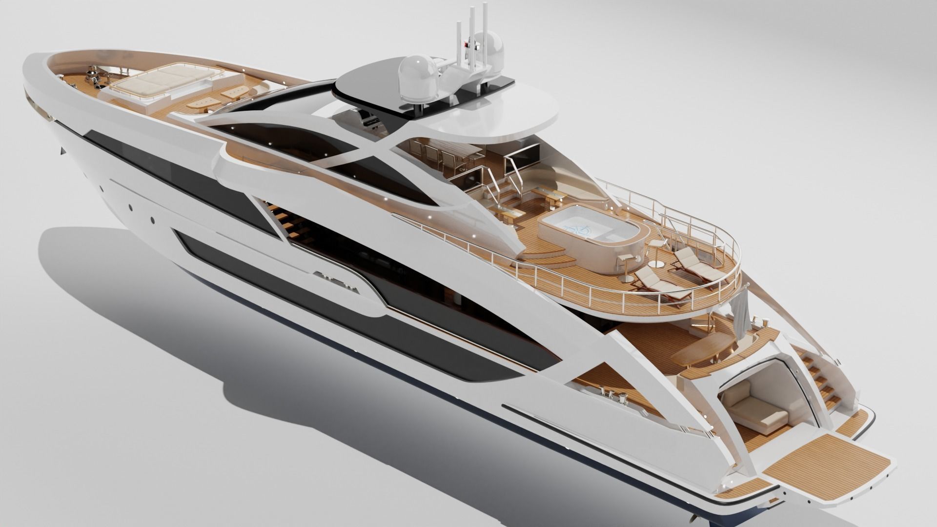 Yacht luxury  Low-poly 3D model_6