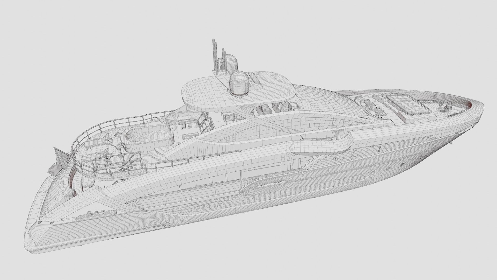 Yacht luxury  Low-poly 3D model_42