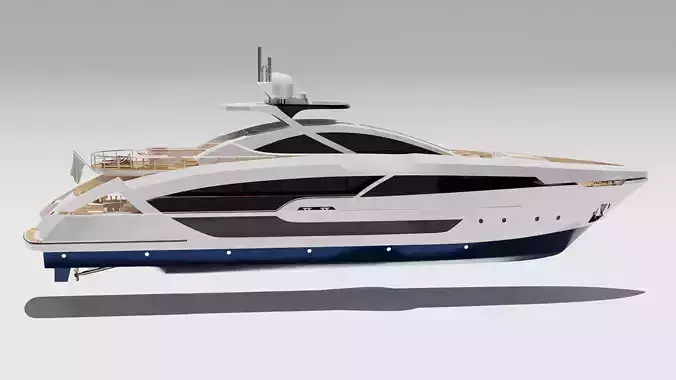 Yacht luxury  Low-poly 3D model