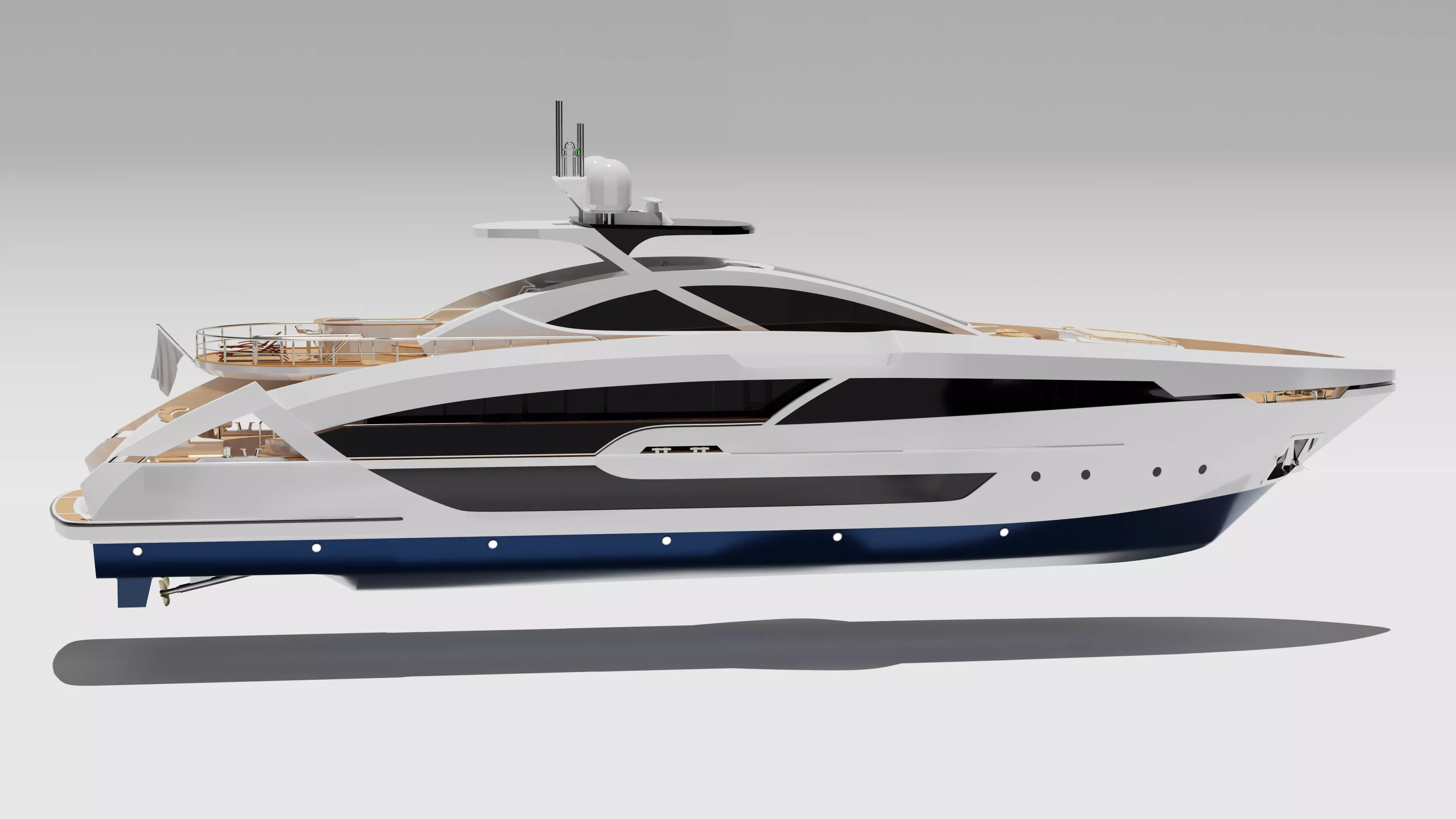 Yacht luxury  Low-poly 3D model_0