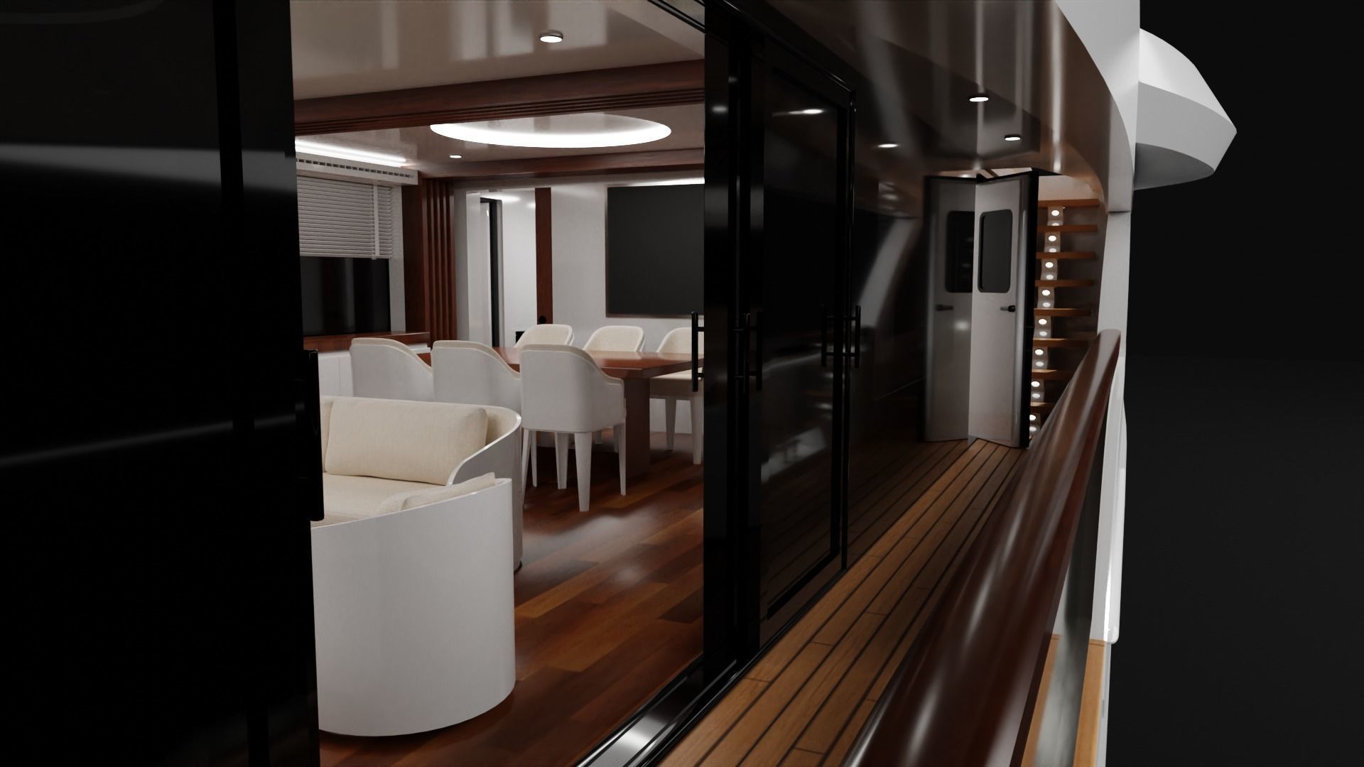 Yacht luxury  Low-poly 3D model_22