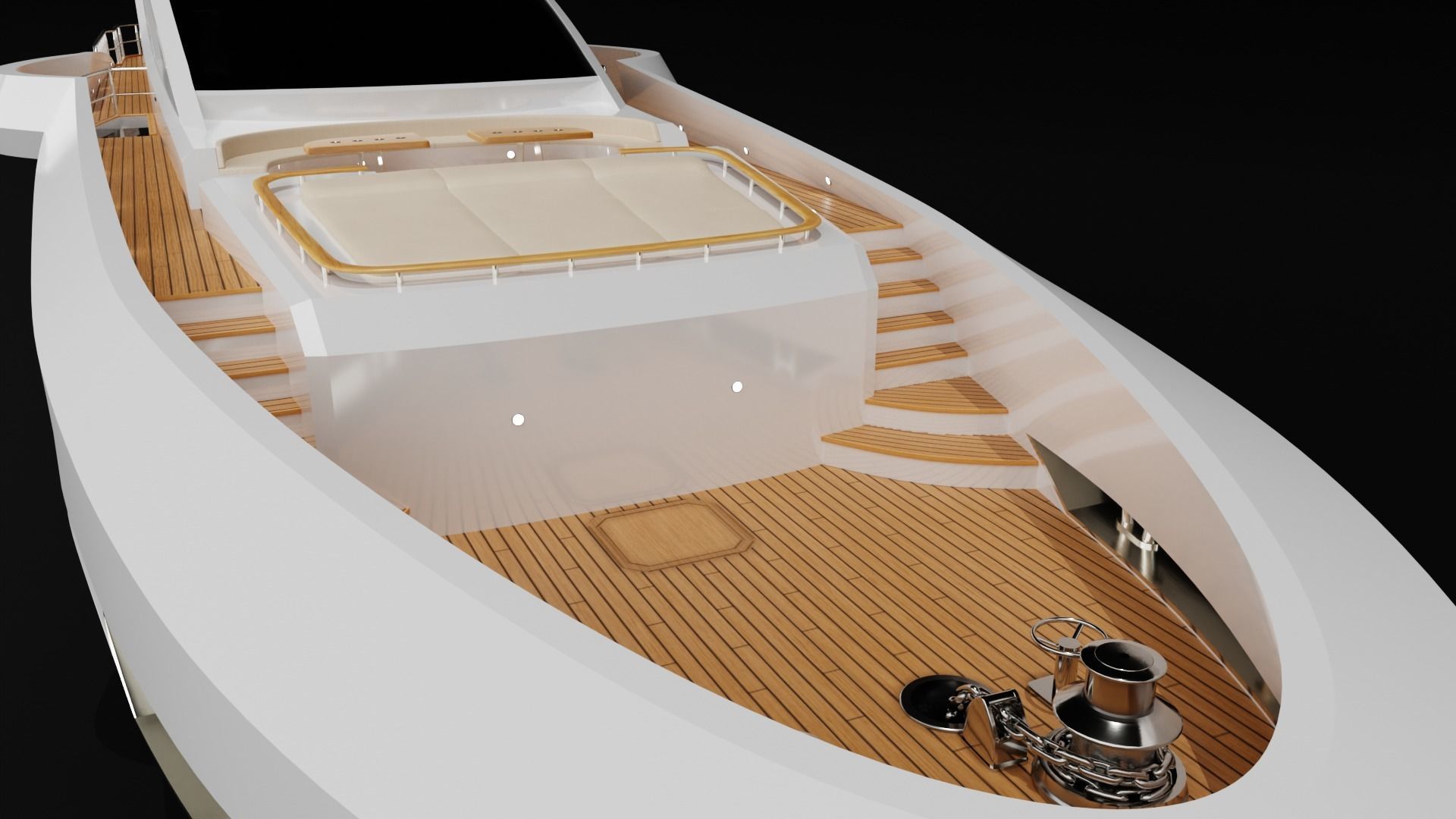 Yacht luxury  Low-poly 3D model_12