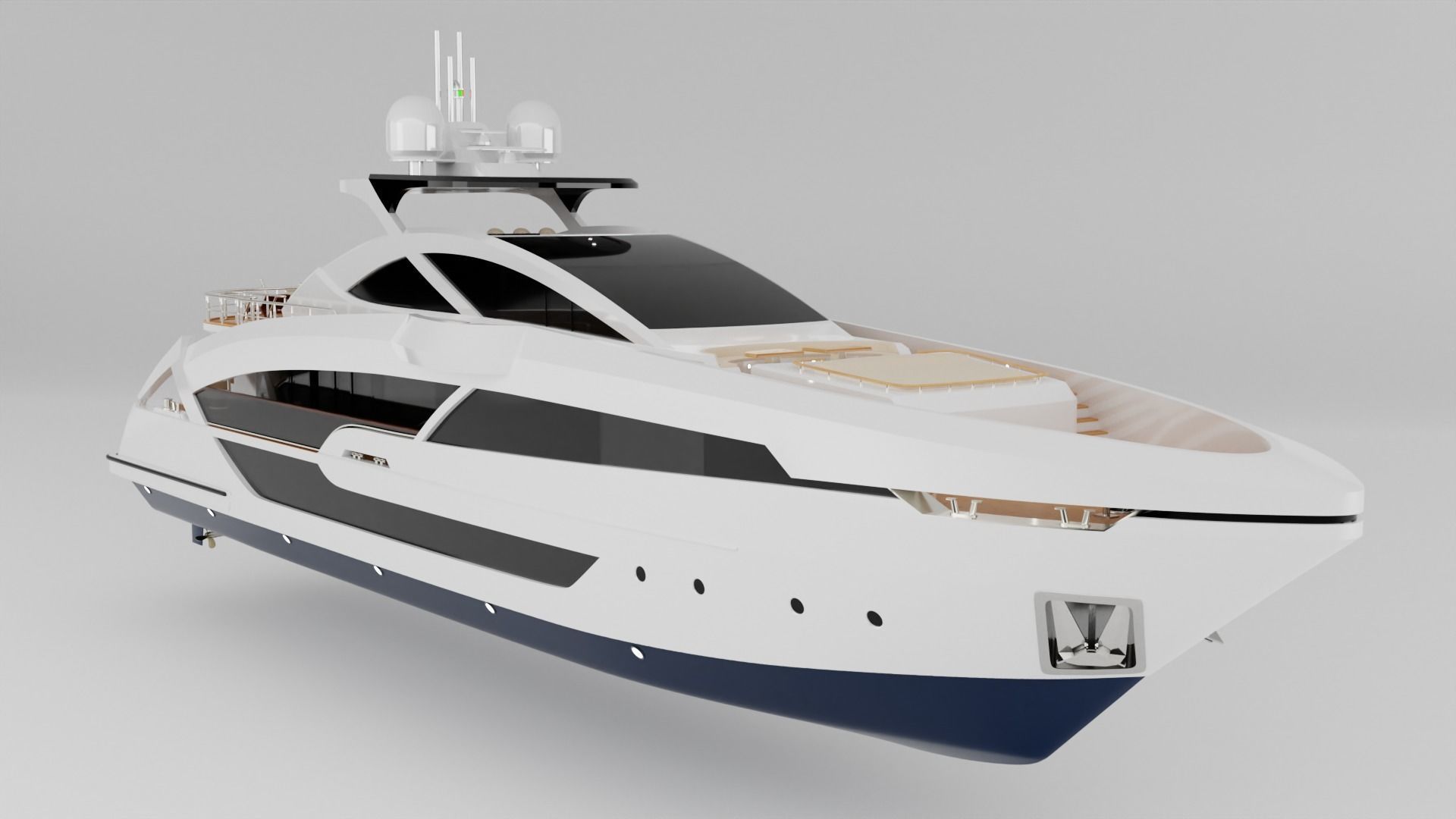 Yacht luxury  Low-poly 3D model_5