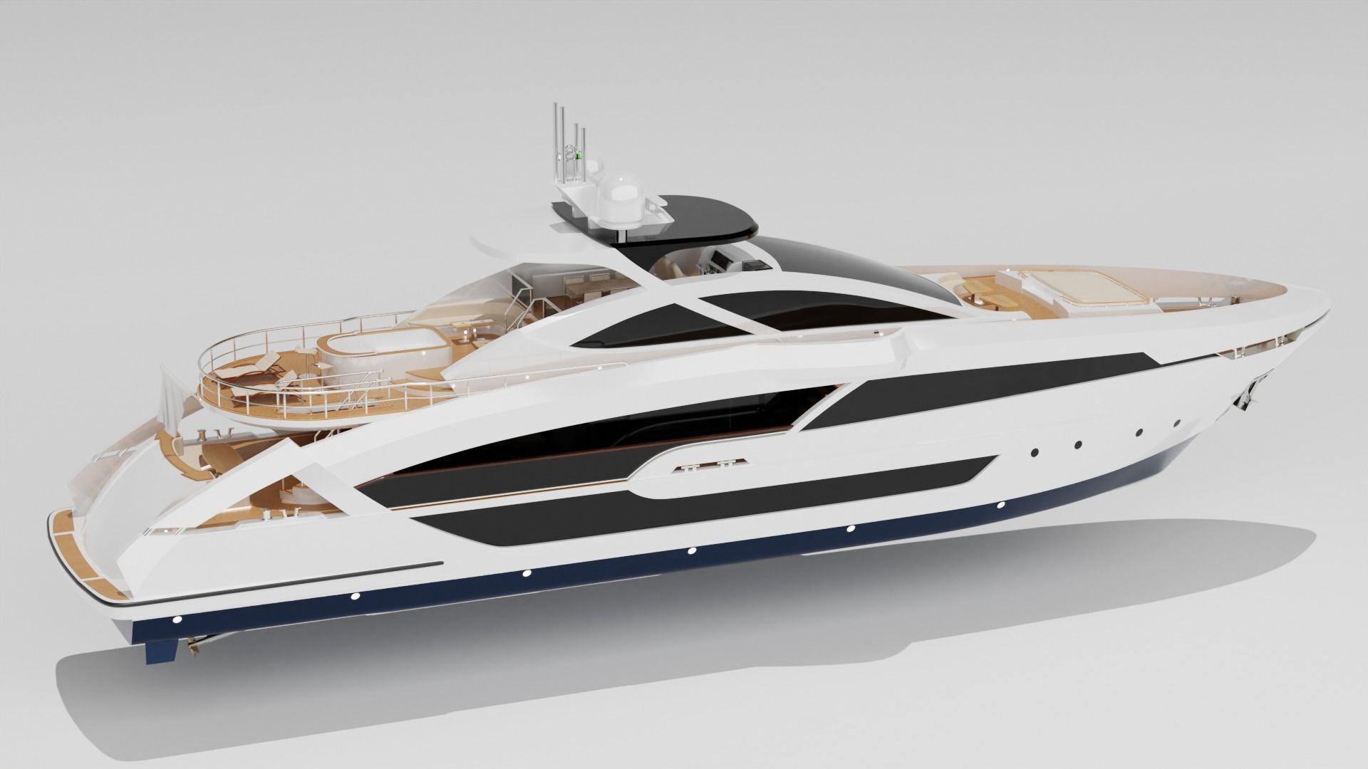 Yacht luxury  Low-poly 3D model_4