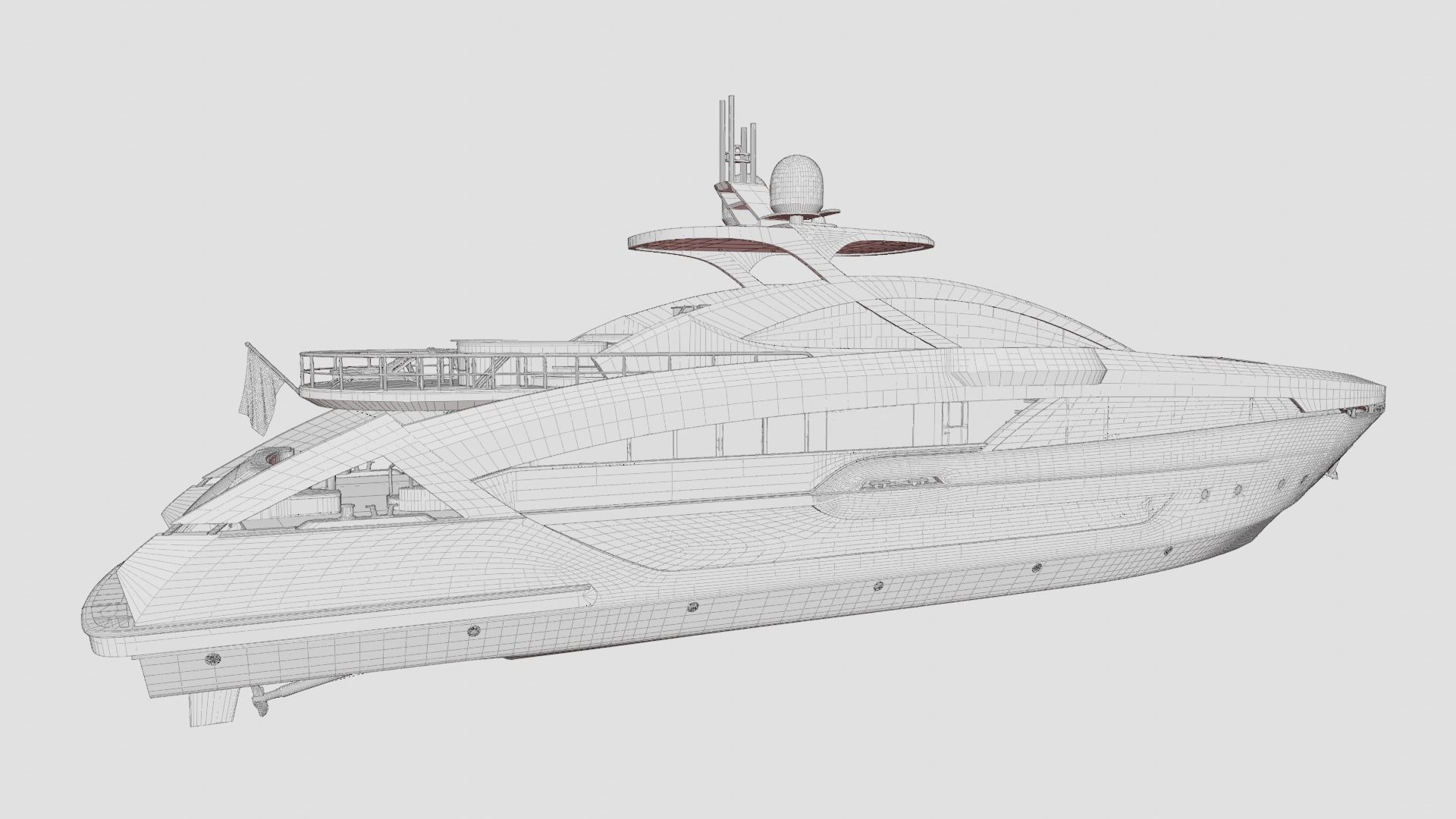 Yacht luxury  Low-poly 3D model_41