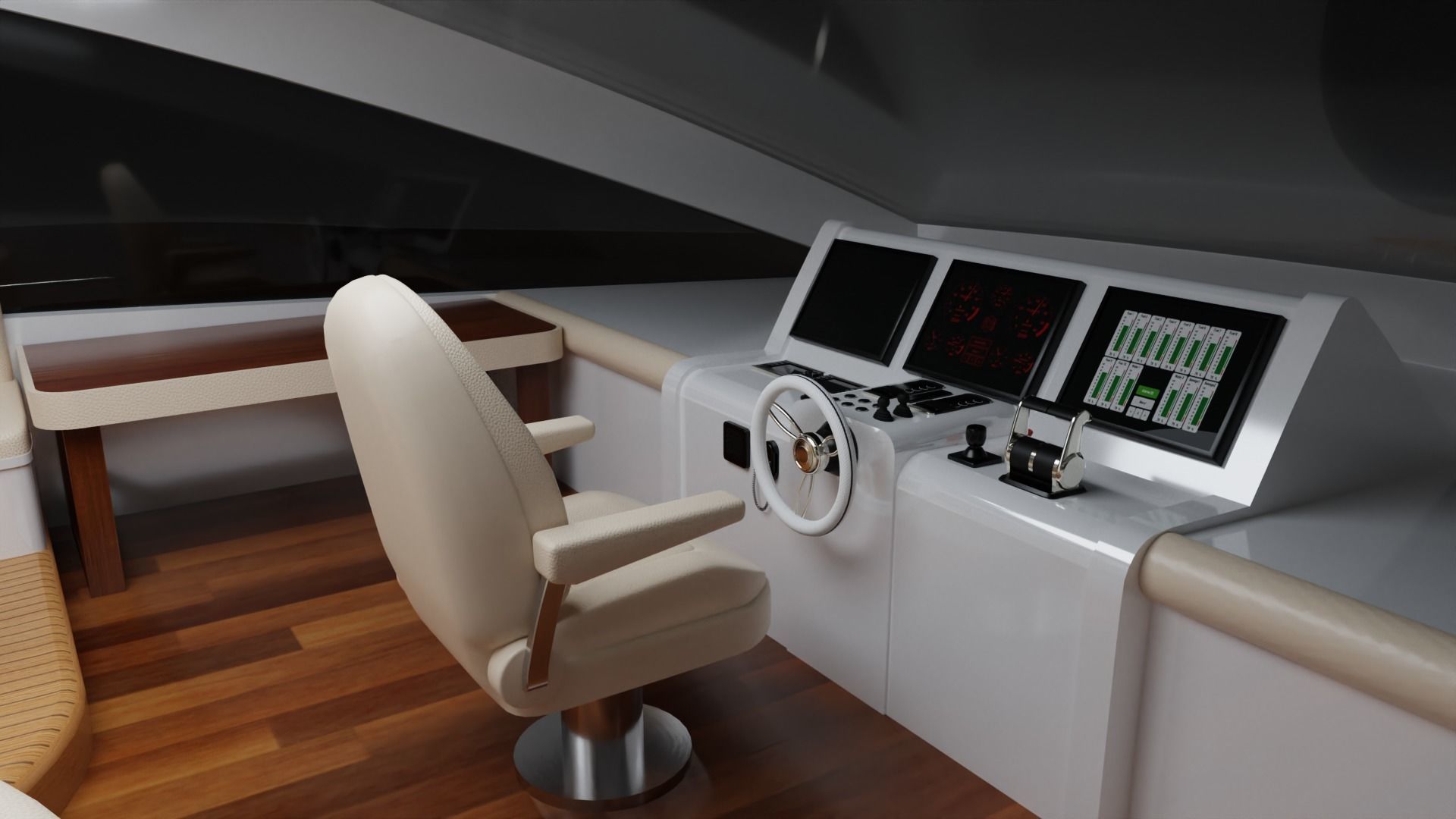 Yacht luxury  Low-poly 3D model_18