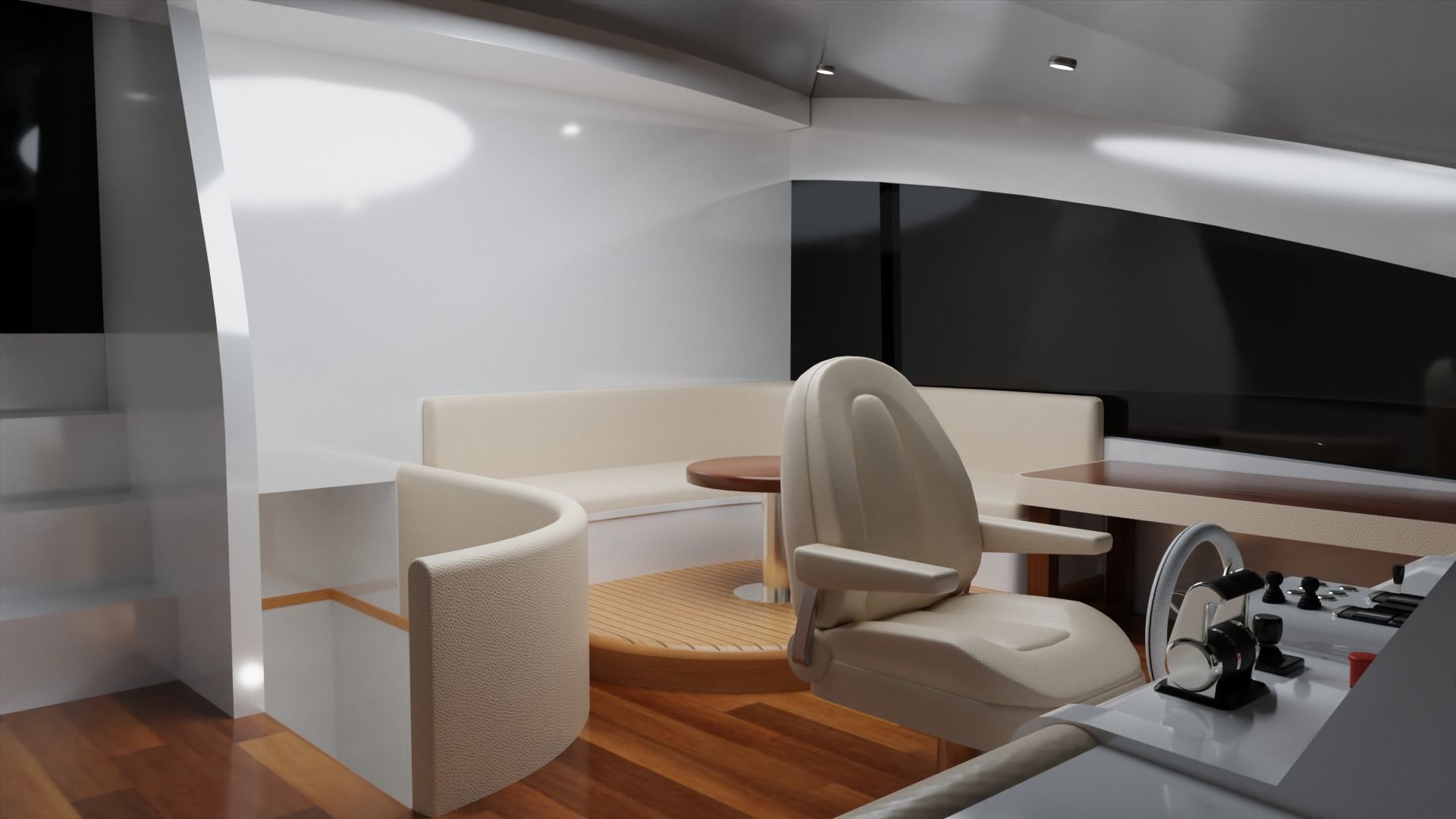 Yacht luxury  Low-poly 3D model_17