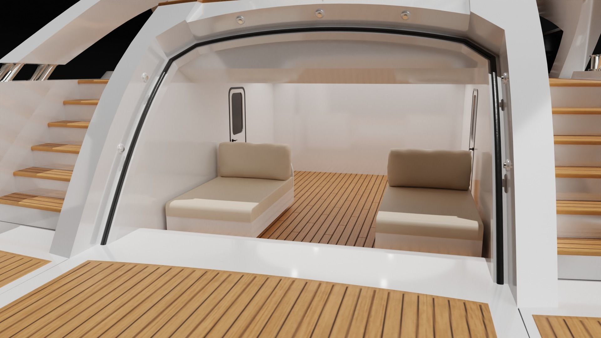 Yacht luxury  Low-poly 3D model_11