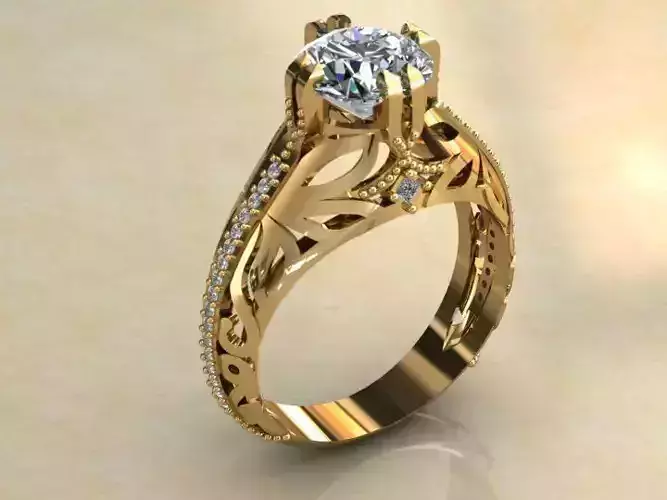 Engagment Diamond ring 3D print model
