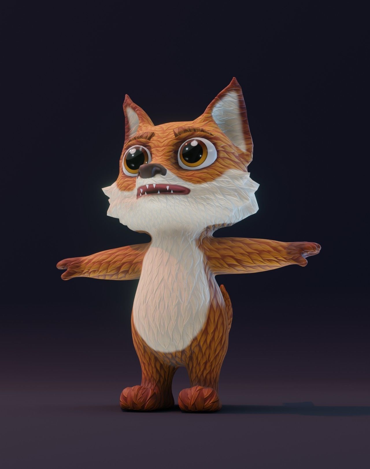 Cartoon Fox Animated 3D Models Low-poly 3D model_21
