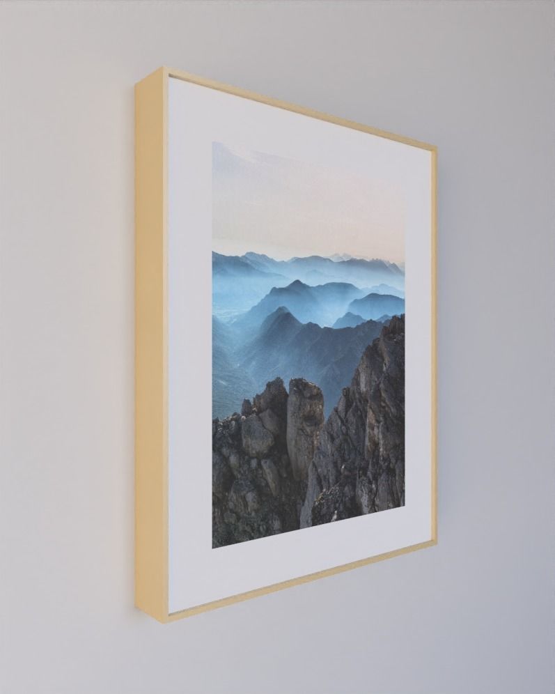 Frame mountain in hanging on wall Free 3D model_1