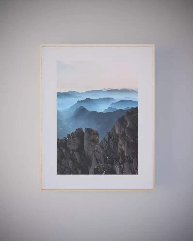 Frame mountain in hanging on wall Free 3D model_0