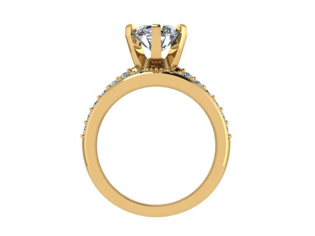 Ring294 engagement ring set gold 3D print model_2