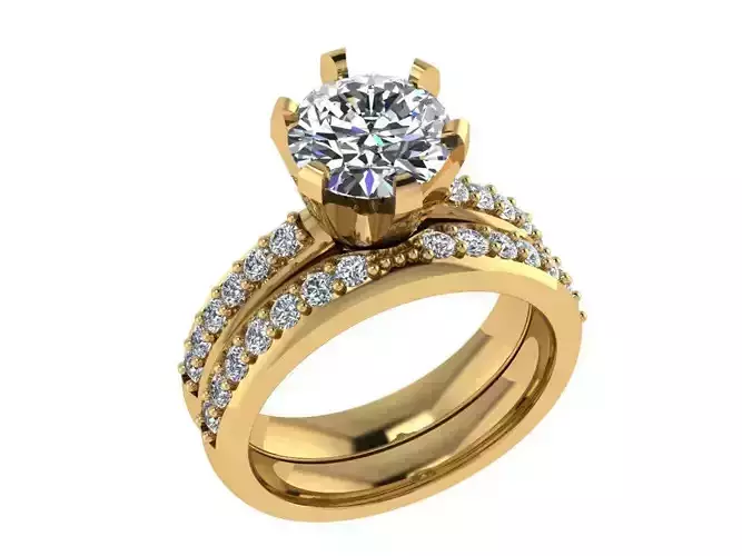 Ring294 engagement ring set gold