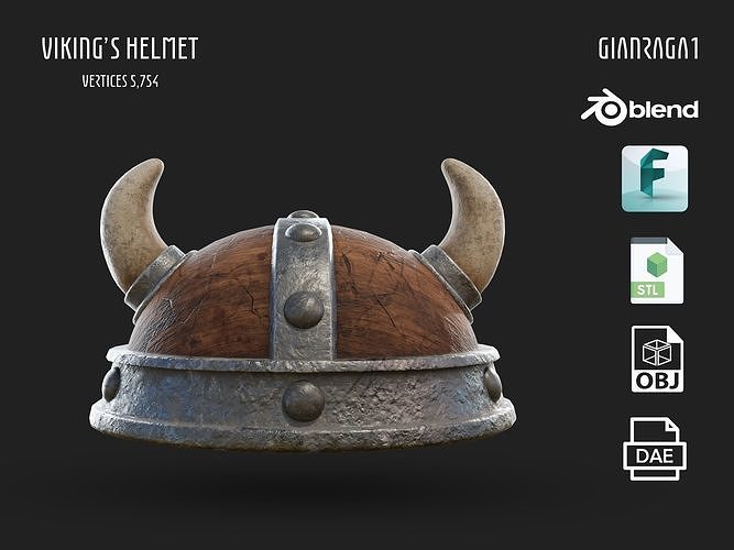 Viking Helmet Low-poly 3D model