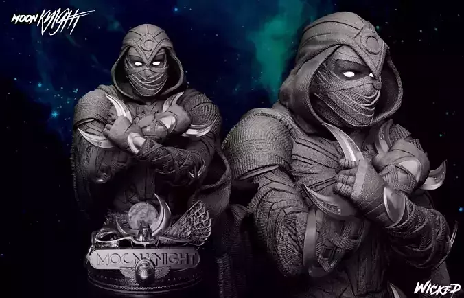 Wicked Marvel Moon Knight Bust 3D print model 3D 