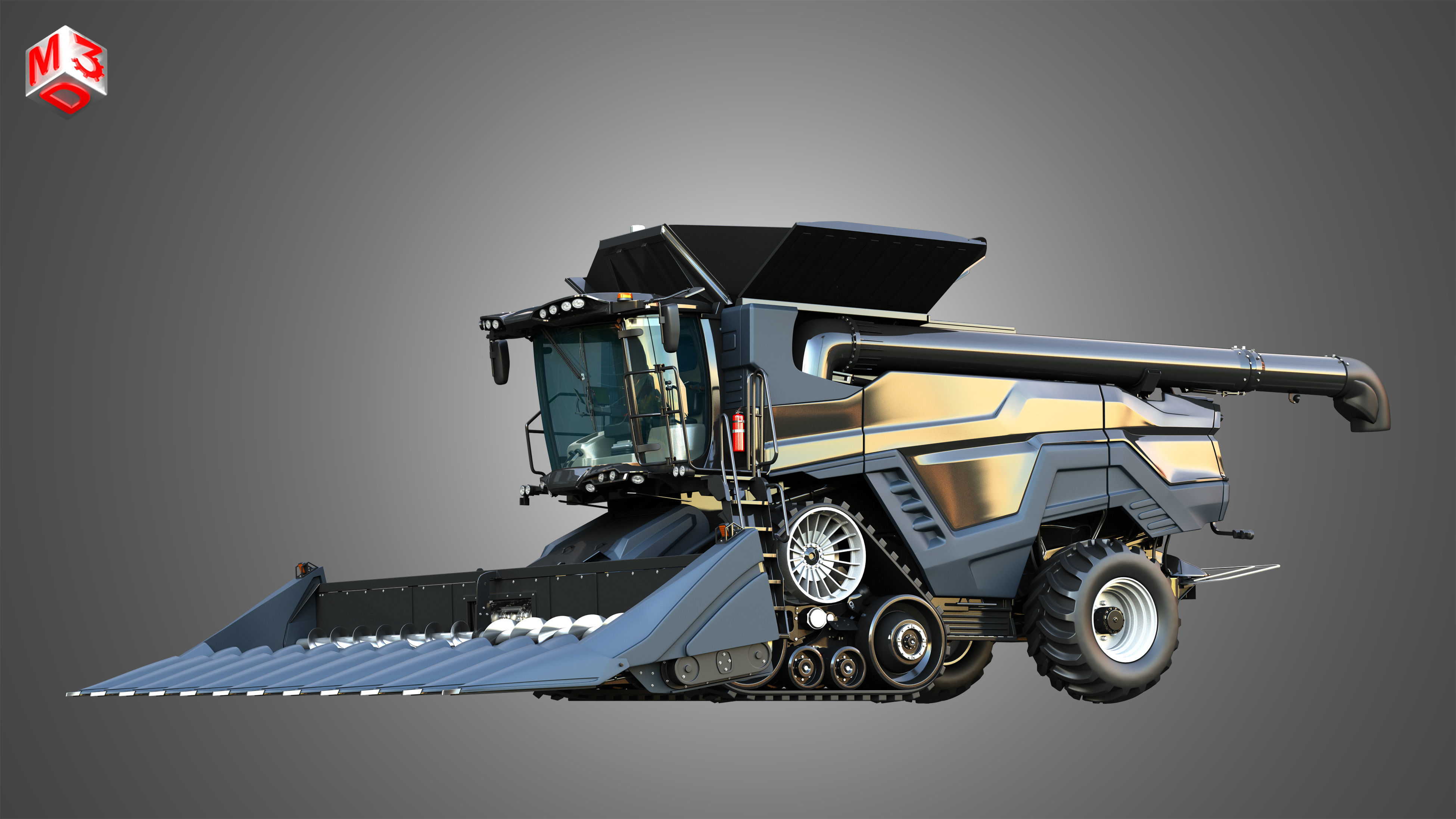 IDEAL - Combine Harvester - Corn Harvester Head 3D model_12