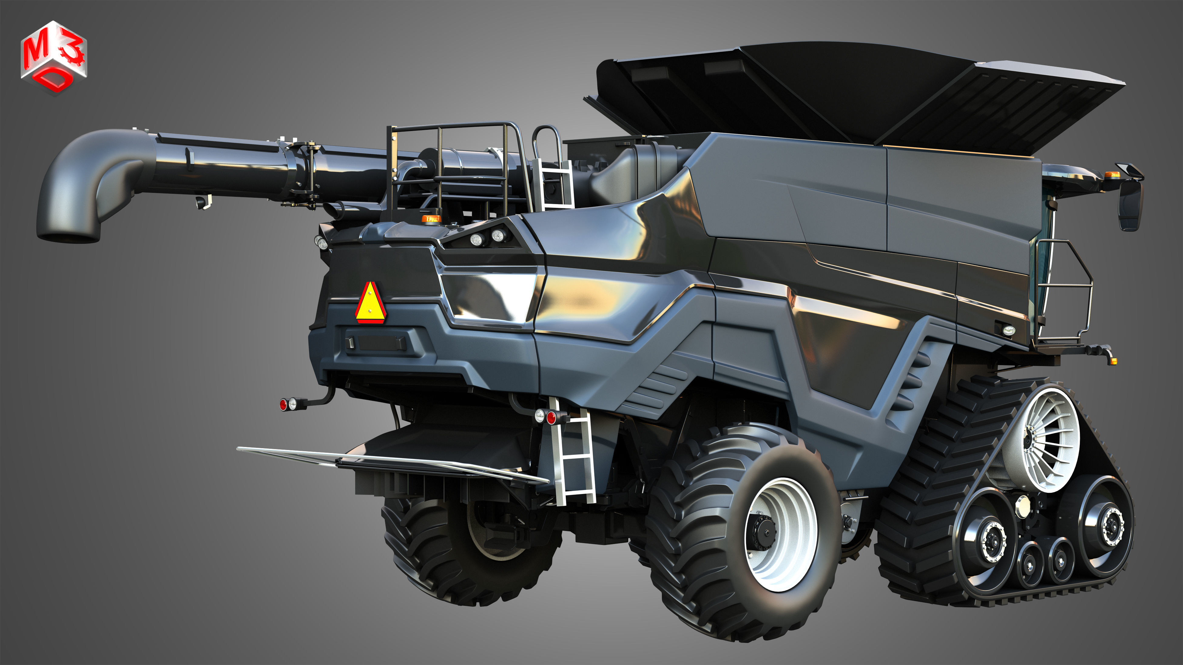 IDEAL - Combine Harvester - Corn Harvester Head 3D model_5