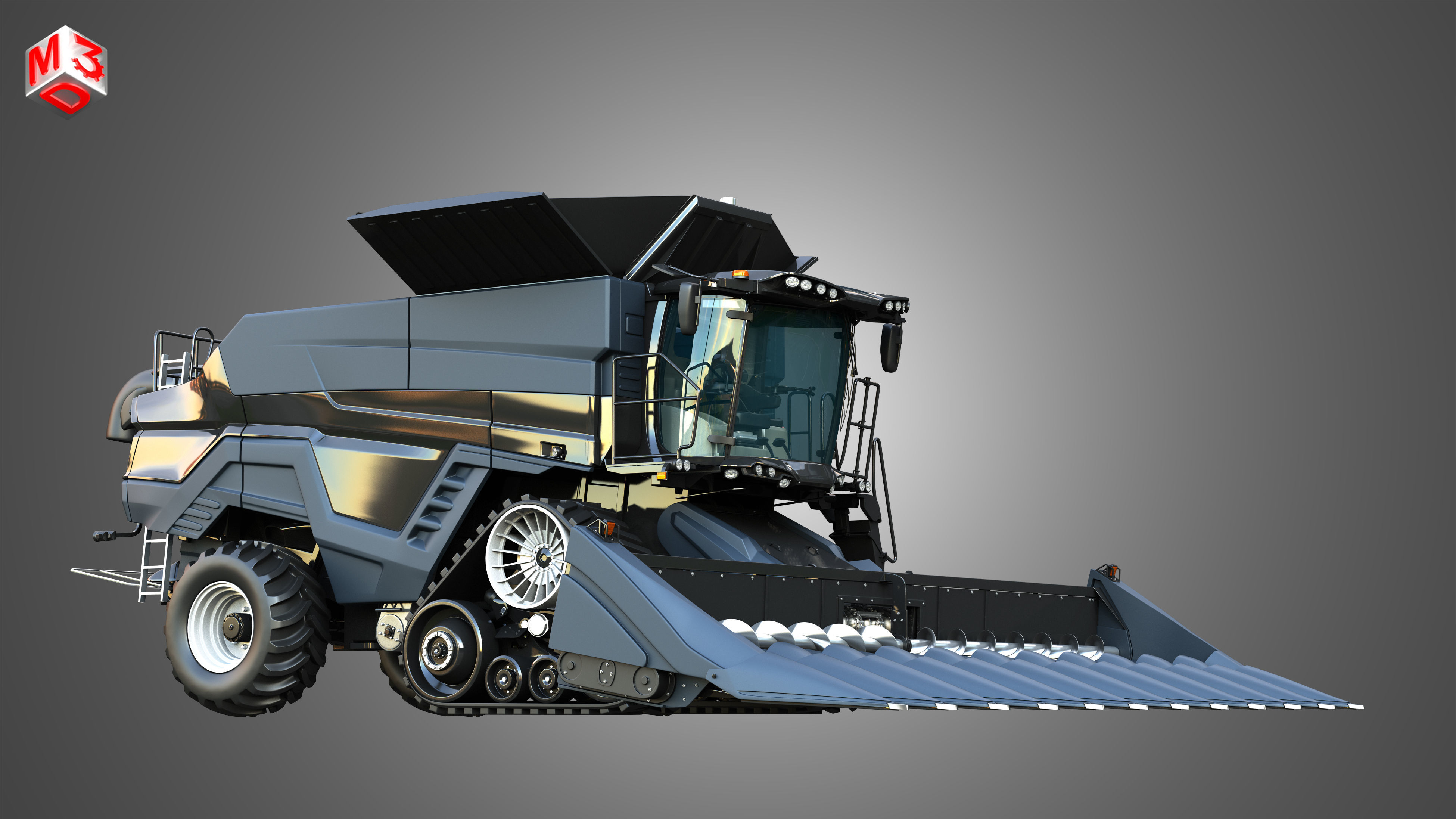 IDEAL - Combine Harvester - Corn Harvester Head 3D model_14