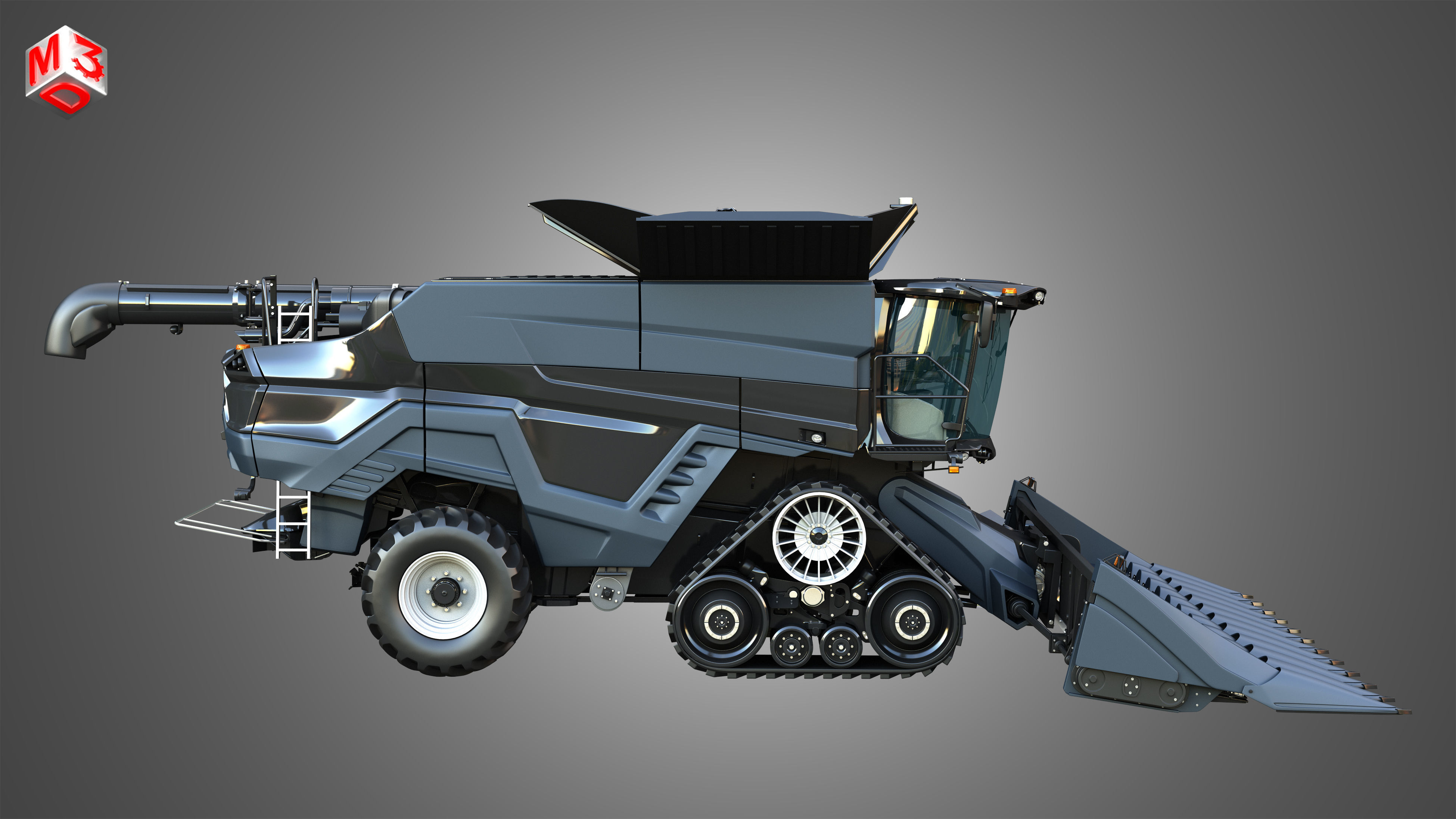 IDEAL - Combine Harvester - Corn Harvester Head 3D model_11