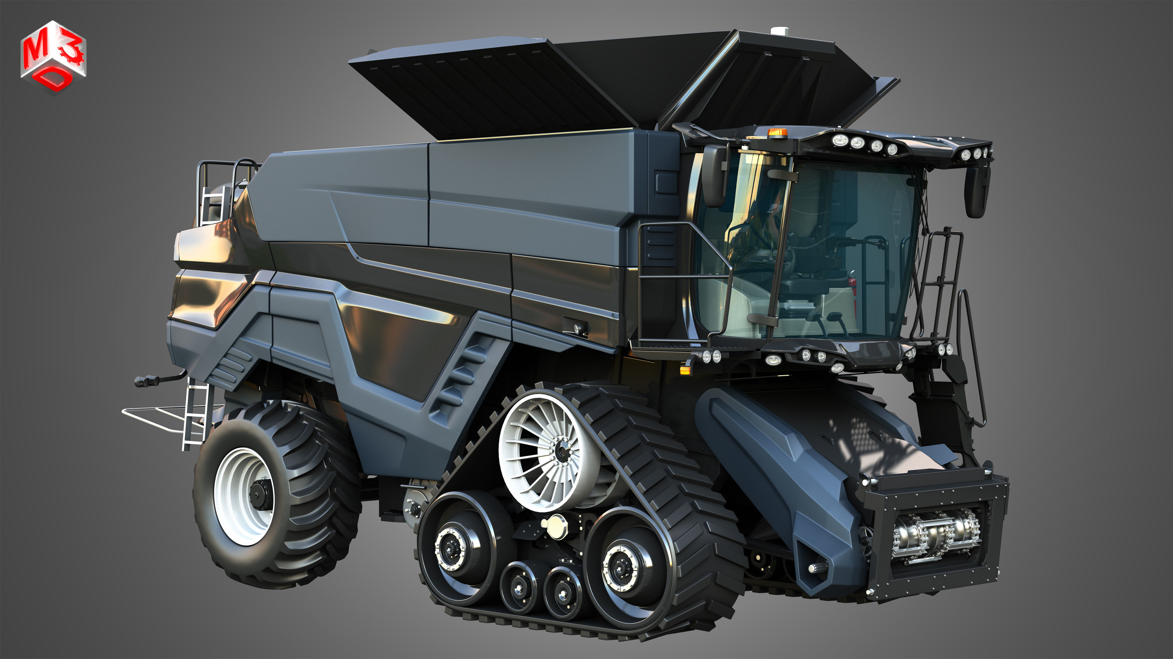 IDEAL - Combine Harvester - Corn Harvester Head 3D model_7